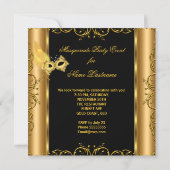 Masquerade Party Gold Black Yellow Masker 2 Kaart (Achterkant)