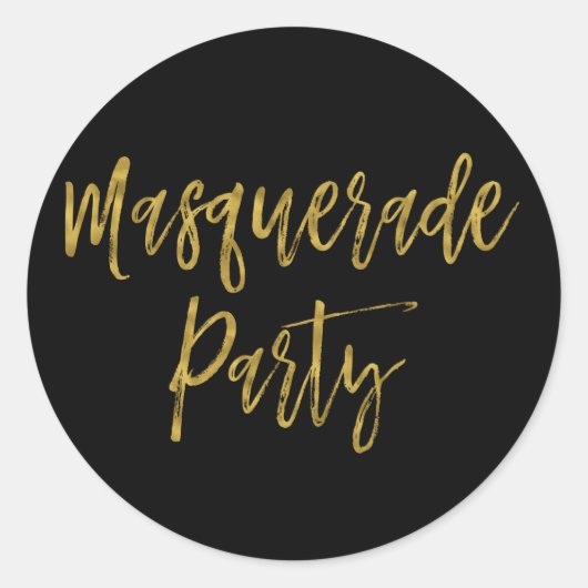 Masquerade Party Gold Foil Verjaardag Sticker (Voorkant)