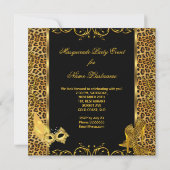 Masquerade Party Gold Leopard Masker High Hiel Sho Kaart (Achterkant)