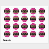 Masquerade Party Goud Roze Glitter Verjaardag Ronde Sticker (Vel)