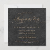 Masquerade Party Invitation - Bronze, goud en zwar Kaart (Achterkant)
