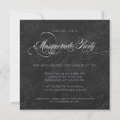 Masquerade Party Invitation - Slate Grey Kaart (Achterkant)