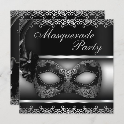 Masquerade Party Kaart (Voorkant / Achterkant)