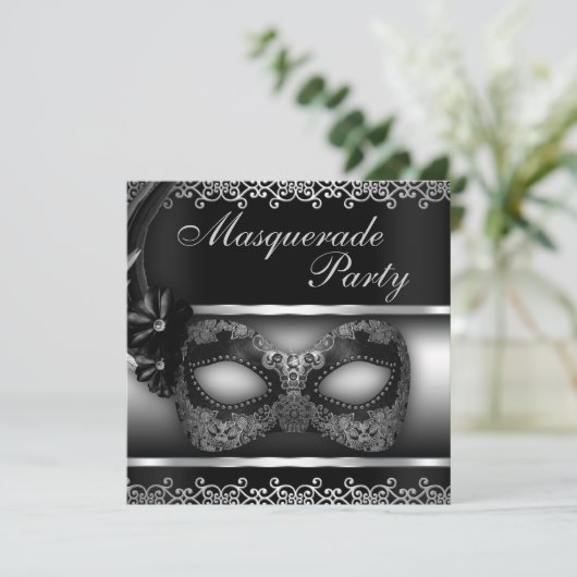Masquerade Party Kaart (Staand voorkant)
