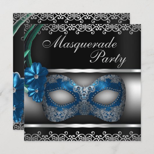 Masquerade Party Kaart (Voorkant / Achterkant)