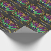 Masquerade Party Magical Night Green Paars Gold Cadeaupapier (Hoek)