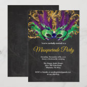 Masquerade Party Magical Night Green Paars Gold Kaart (Voorkant / Achterkant)