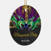 Masquerade Party Magical Night Green Paars Gold Keramisch Ornament (Rechts)