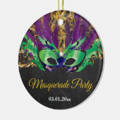 Masquerade Party Magical Night Green Paars Gold Keramisch Ornament (Links)