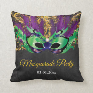 Masquerade Party Magical Night Green Paars Gold Kussen