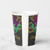 Masquerade Party Magical Night Green Paars Gold Papieren Bekers (Rechts)