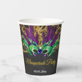 Masquerade Party Magical Night Green Paars Gold Papieren Bekers