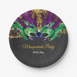 Masquerade Party Magical Night Green Paars Gold Papieren Bordje