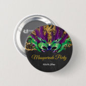 Masquerade Party Magical Night Green Paars Gold Ronde Button 5,7 Cm (Voorkant /achterkant)