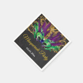 Masquerade Party Magical Night Green Paars Gold Servet (Hoek)