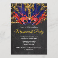 Masquerade Party Magical Night Red Blue