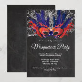 Masquerade Party Magical Night Red Silver Blue Kaart (Voorkant / Achterkant)