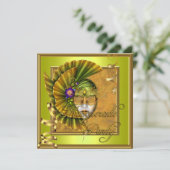 Masquerade Party maskers Gold Black Birthday Kaart (Staand voorkant)
