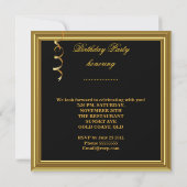 Masquerade Party maskers Gold Black Birthday Kaart (Achterkant)