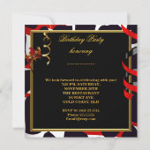 Masquerade Party maskers Gold Wild Red Black Kaart (Achterkant)