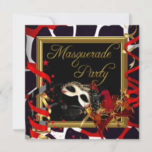 Masquerade Party maskers Gold Wild Red Black Kaart