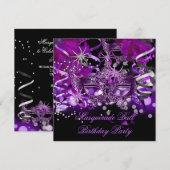 Masquerade Party maskers Spider Paars Gothic Kaart (Voorkant / Achterkant)