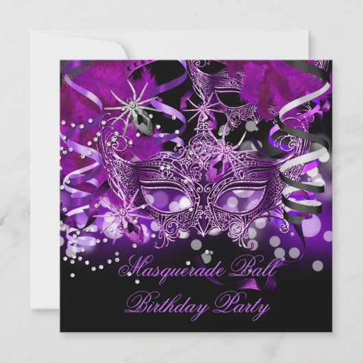 Masquerade Party maskers Spider Paars Gothic Kaart (Voorkant)
