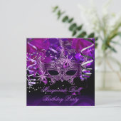 Masquerade Party maskers Spider Paars Gothic Kaart (Staand voorkant)