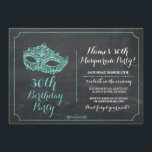 MASQUERADE Party Mint Mask nodigt 30th 40th 50th u Kaart<br><div class="desc">Elegant Masquerade Party Gold Mask Invitation Design. Ideaal voor elke verjaardag. Verander eenvoudig de tekst om uw partij aan te passen. Afdruk achteraan inbegrepen.</div>