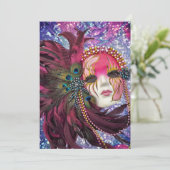 Masquerade Party - Nieuwjaarsfeest - Quinceanera Kaart (Staand voorkant)