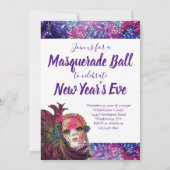 Masquerade Party - Nieuwjaarsfeest - Quinceanera Kaart (Achterkant)