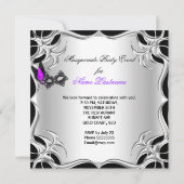 Masquerade Party Paars Silver Black Masker Kaart (Achterkant)