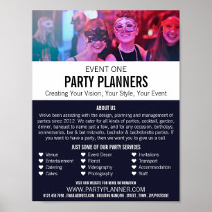 Masquerade Party, Party Event Planner Adverteren Poster