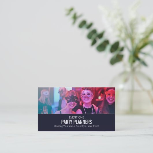 Masquerade Party, Party Event Planner Visitekaartje (Staand voorkant)