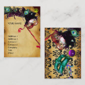 MASQUERADE PARTY perkament damast gem eierschaal Visitekaartje (Voorkant / Achterkant)