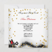 Masquerade Party Red Heels White Gold Black Masker Kaart (Achterkant)