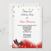 Masquerade Party Red Heels White Gold Black Masker Kaart (Achterkant)