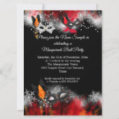 Masquerade Party Red Oranje maskeert brand Kaart (Achterkant)