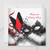 Masquerade Party Red White-masker Kaart (Voorkant)