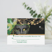 Masquerade Party RSVP invoegen Kaarten (Staand voorkant)