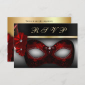 Masquerade Party RSVP nodigt uit (Voorkant / Achterkant)
