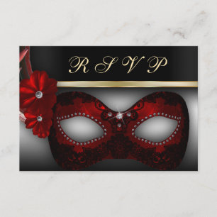Masquerade Party RSVP nodigt uit Kaartje