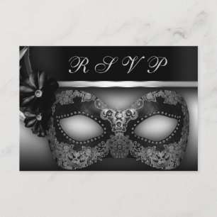 Masquerade Party RSVP nodigt uit Kaartje