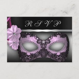 Masquerade Party RSVP nodigt uit Kaartje
