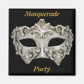 Masquerade Party Save the Date Magnet (Voorkant)