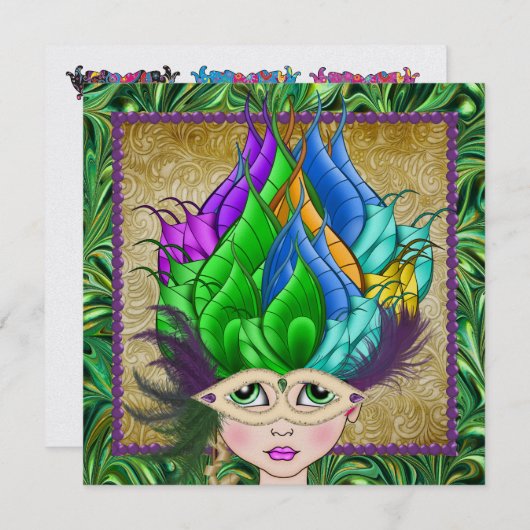 Masquerade Party - SRF Kaart (Voorkant / Achterkant)