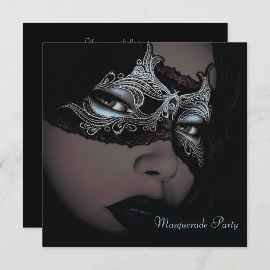 Masquerade Party - uitnodiging (Voorkant / Achterkant)