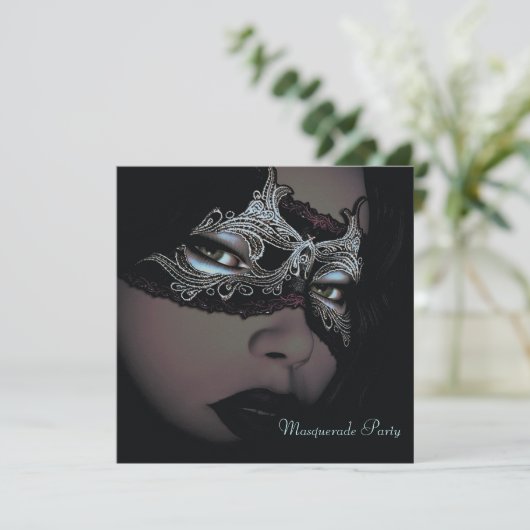 Masquerade Party - uitnodiging (Staand voorkant)