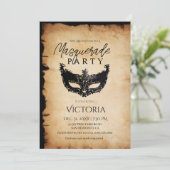  Masquerade Party Verjaardagsuitnodiging Kaart (Staand voorkant)