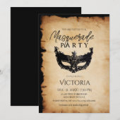  Masquerade Party Verjaardagsuitnodiging Kaart (Voorkant / Achterkant)